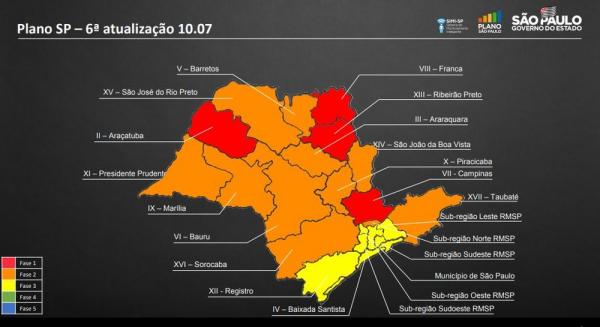 Governo de SP anuncia avanço das regiões do estado em fase de reabertura da economia