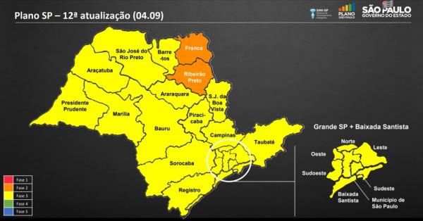  Governo de SP atualiza plano e coloca 95% da população do estado na fase amarela 