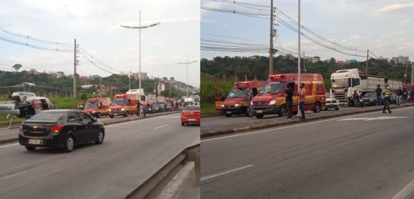 Carreta passa por cima de motoqueiro e rodovia é bloqueada em Cajamar