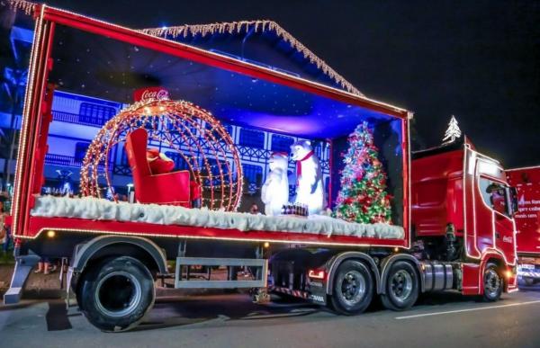 Jundiaí recebe caravana iluminada de Natal da Coca-Cola nesta sexta-feira (19)