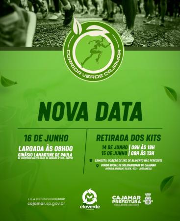 Corrida verde de Cajamar tem nova data marcada! 