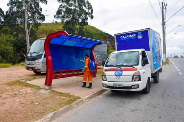 Prefeitura de Cajamar realiza desinfecção em áreas públicas para contenção do coronavírus